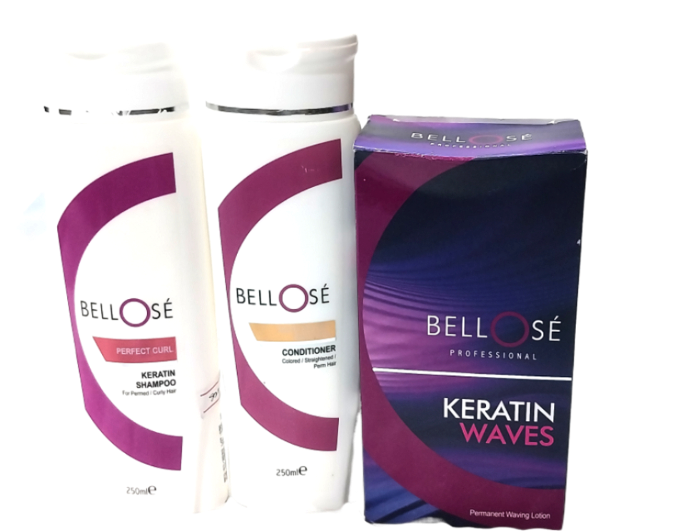 Bellose Keratin Waves Permanent Waving Lotion Combo Pack