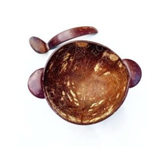 Eco Friendly Coconut Shell Bowl With Coconut Shell Spoon |Sustainable Wooden Kitchenware