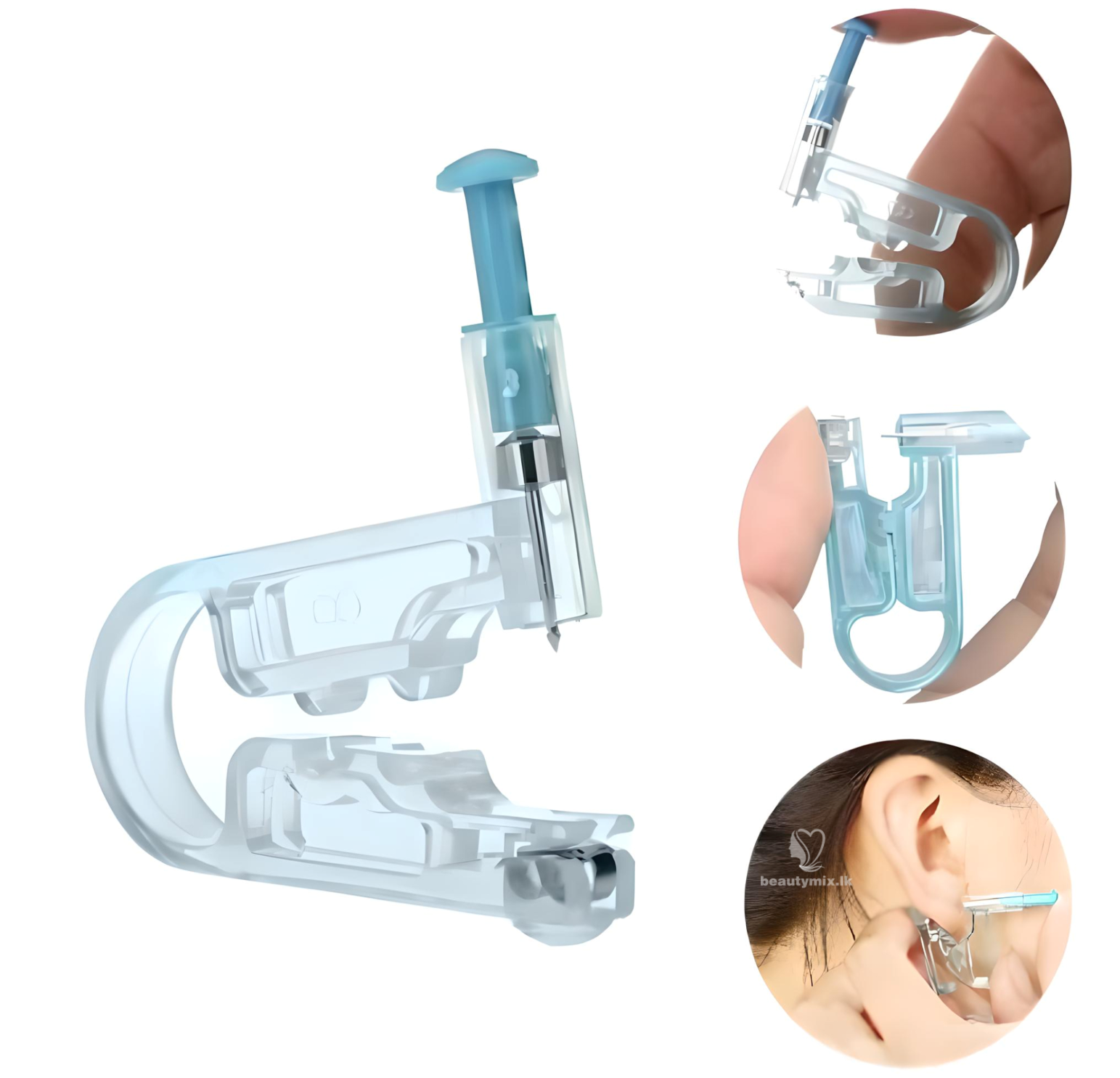 Ear Piercing With Ear Stud Manual Disposable Safe Asepsis Nose Belly Button Piercing Kit Tool