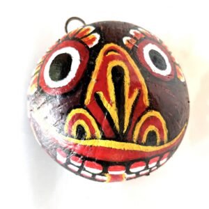 Traditional Sri Lankan Face Mask, Eco Friendly Hand Crafted Coconut Shell Mask -Kolam