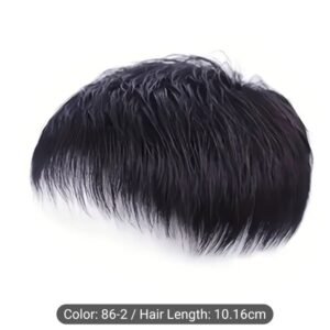 Handmade Durable Capillary System Wig With Natural Black & White Gradient Elegant Hair Wig For Balding & Thinning Hair For Men