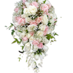 Natural Bridal Posy Flower Mixed Roses Bouquet With Extra Head Dress