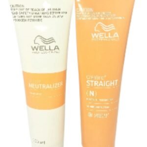 Wella Creatine Straight(N) Straightening Cream and Neutralizer Single Application Kit for Normal to Resistant Hair Salon Exclusive Pack 200ml