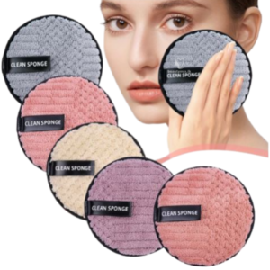 MAANGE Microfiber Make-Up Remover Puff Reusable Cleansing Cloth Pads Plush Sponge-3 Units Pack