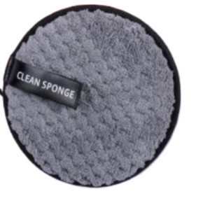 MAANGE Microfiber Make-Up Remover Puff Reusable Cleansing Cloth Pads Plush Sponge-3 Units Pack - Ash