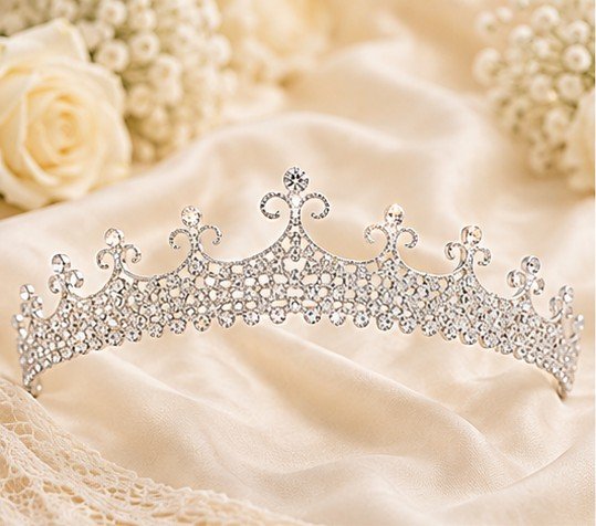 Princess Crown Silver Tiara |Full Crown Crystal Tiara Headband |Princess Rhinestone Tiaras and Crowns - Image 5