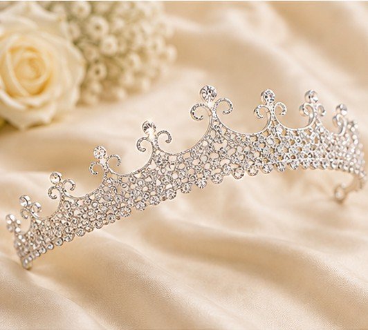 Princess Crown Silver Tiara |Full Crown Crystal Tiara Headband |Princess Rhinestone Tiaras and Crowns - Image 4