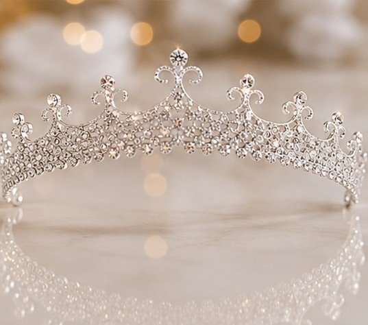 Princess Crown Silver Tiara |Full Crown Crystal Tiara Headband |Princess Rhinestone Tiaras and Crowns - Image 2