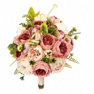 Bridesmaid Artificial Posy Flower Bouquet | Wedding Posy Flower Bouquet | Roses, Carnation & Mixed Flowers