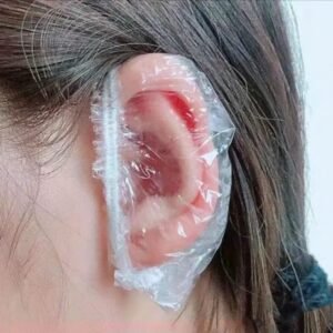 Disposable Ear Caps Ear Muffs, Protective For Bathing, Stretchy & Hygienic Fit, For Beauty Salon & Home Use -White 25 Pcs