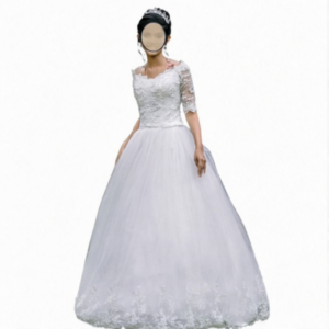 Classic V-Neck Two-Shoulder Wedding Dress – Bridal Gown & Bridal Frock