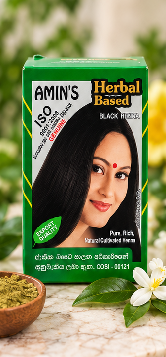 Amin's Black Henna Herbal Hair Color - Natural Semi-Permanent Hair Dye, Gray Coverage, Hair Care for Men & Women - Image 2