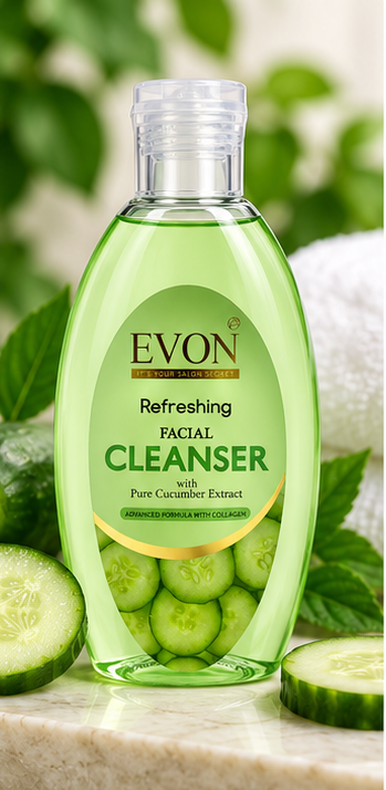 Evon Cucumber Facial Cleanser 225ml – Deep Facial Cleansing | Salon & Home Use