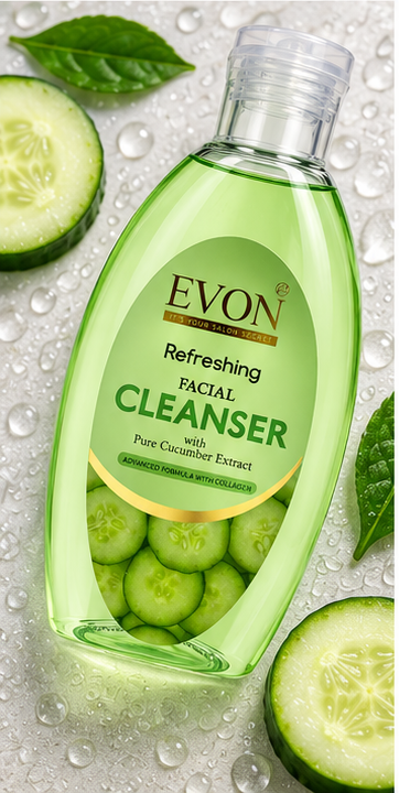 Evon Cucumber Facial Cleanser 225ml – Deep Facial Cleansing | Salon & Home Use - Image 2