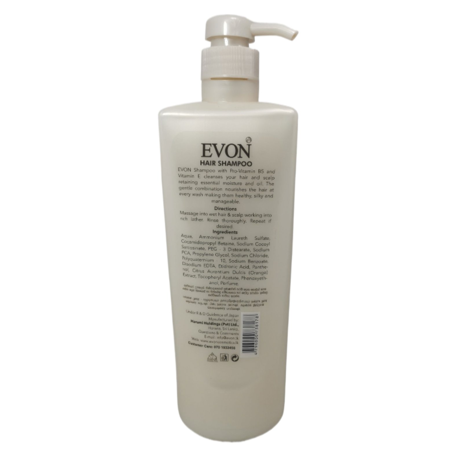 Evon Hair Shampoo Enriched with Vitamin E & B5 1 ltr - Image 2