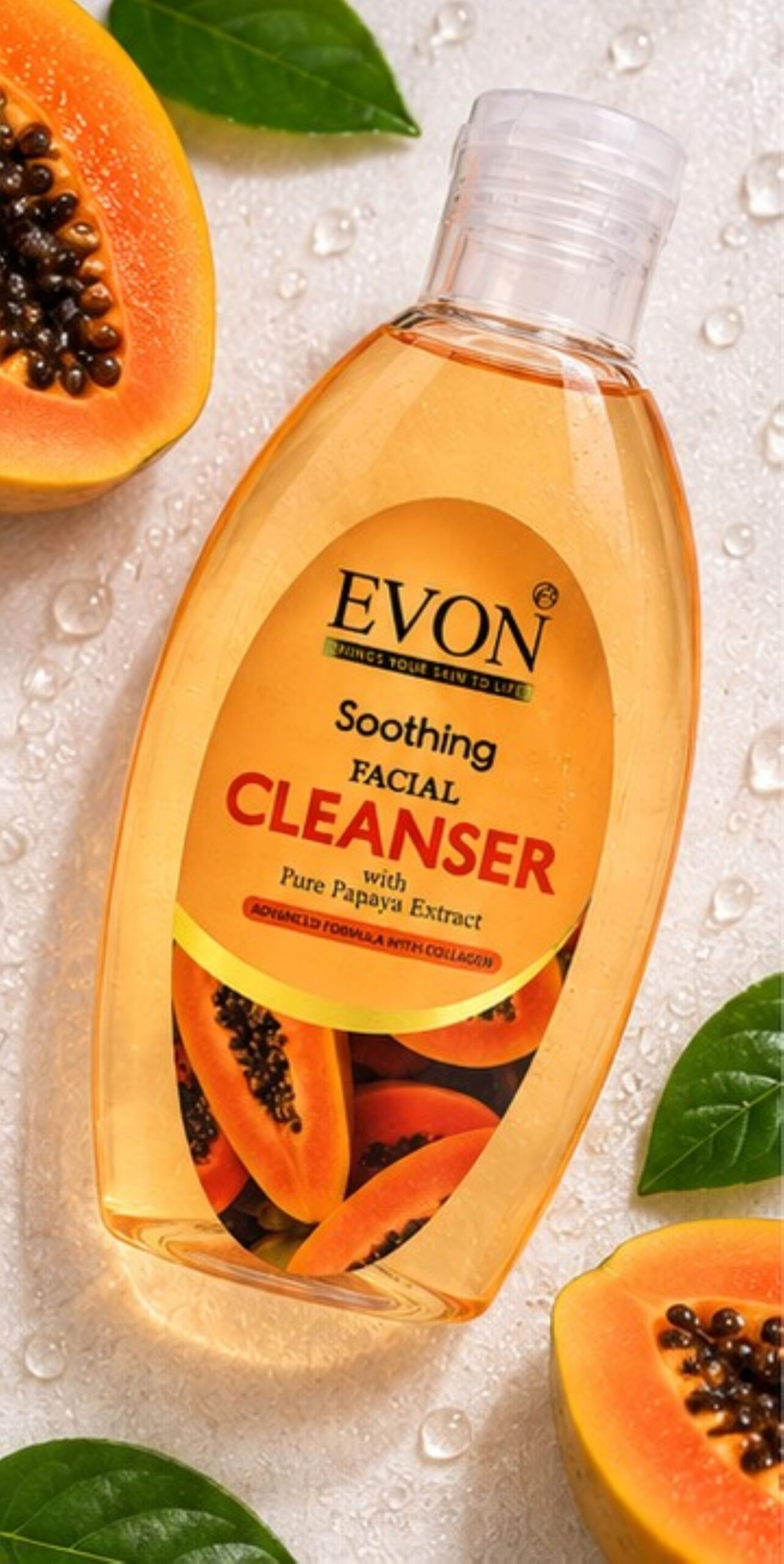 Evon Papaya Facial Cleanser 225ml | Deep Facial Cleansing | Salon & Home Use - Image 4