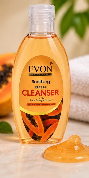 Evon Papaya Facial Cleanser 225ml | Deep Facial Cleansing | Salon & Home Use - Image 2